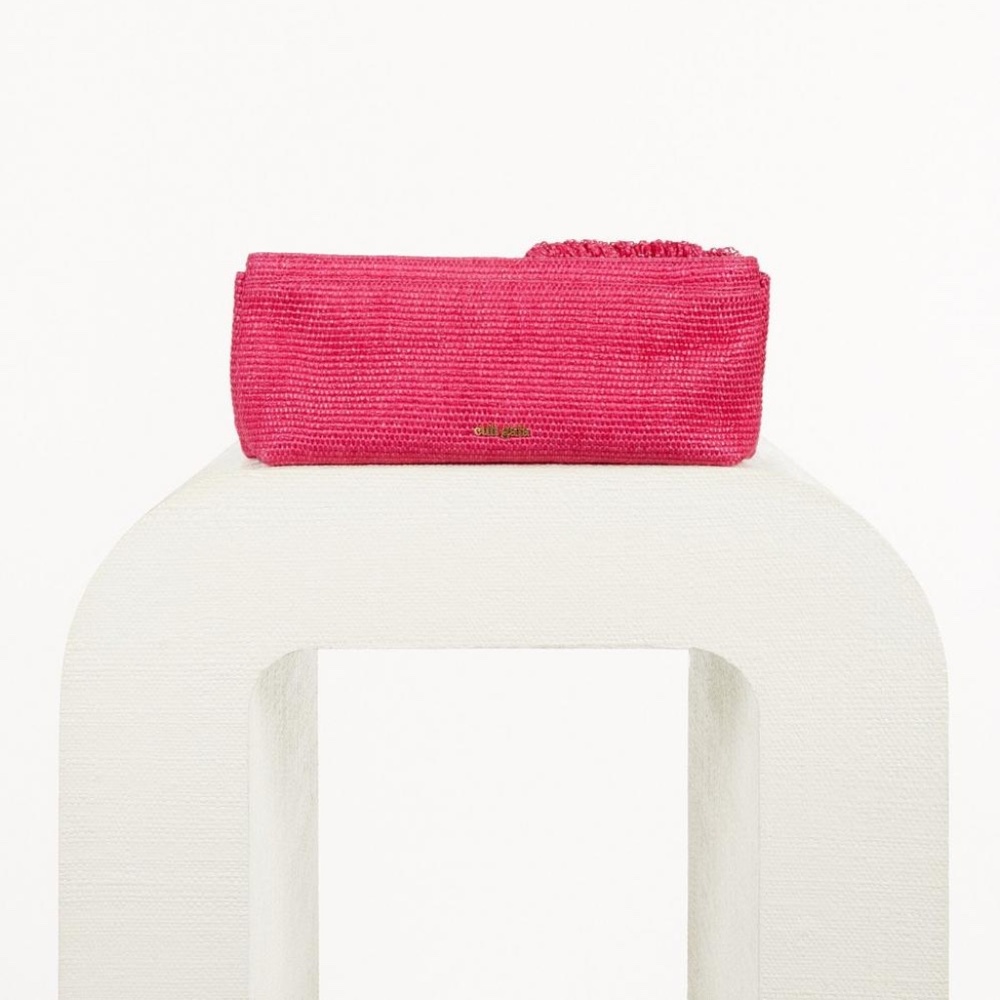 *SOLD* NWT Cult Gaia Banu Mini Fringe Clutch Qajar Rose - Picture 5 of 16